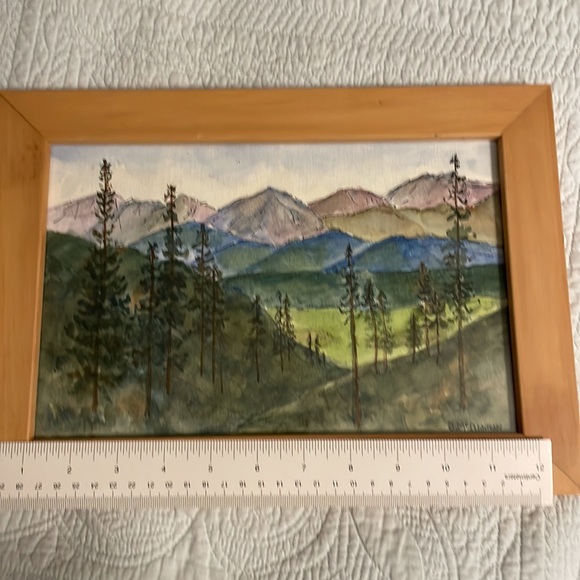 Watercolor , Blue Ridge Mtns, signed B. McClannan professionally framed. - Picture 6 of 6